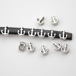 20 Mini Schiebeperlen Anker 8x6 mm ( 5x2 mm)