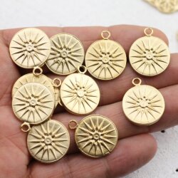 5 Sun Charms 20 mm (Ø 2,5 mm)