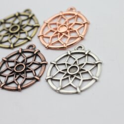 10 Sacred Geometry Charms 25 mm (Ø 2 mm)