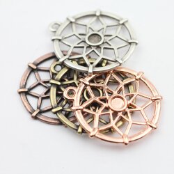 10 Sacred Geometry Charms 25 mm (Ø 2 mm)