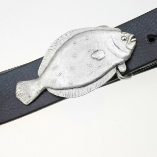 Scholle Grtelschnalle, Fisch altsilber