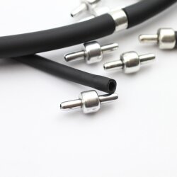 10 Zamak Clasp Connector for Rubber Cord (Ø 3 mm)...