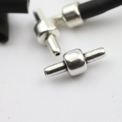 10 Zamak Clasp Connector for Rubber Cord (Ø 3 mm) 22 x3.5 mm