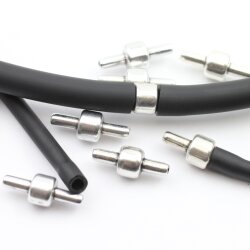 10 Zamak Clasp Connector for Rubber Cord (Ø 3 mm) 22 x3.5 mm