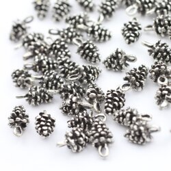 20 Tannenzapfen Charms Anhänger 12x6 mm (Ø...