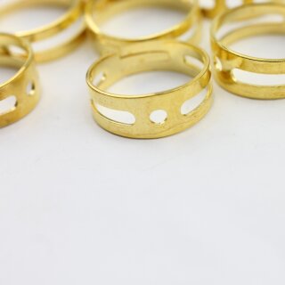 10 Ringrohlinge, Roh Ringschiene Roh Messing Gre: 17 mm (verstellbar)