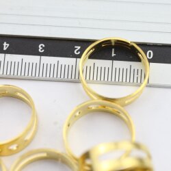 10 Raw Brass Ring Setstings, Adjustable Ring 17mm (Adjustable Ring)