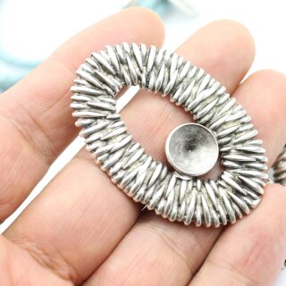 1 Anhnger Fassung fr Swarovski Kristalle 12 mm Rivoli 55x38 mm
