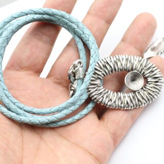 1 Anhnger Fassung fr Swarovski Kristalle 12 mm Rivoli 55x38 mm