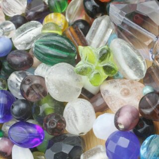 Bunter Perlenmix in vielen Formen, Größen, Farben und Materialien, ca. 450 gr,