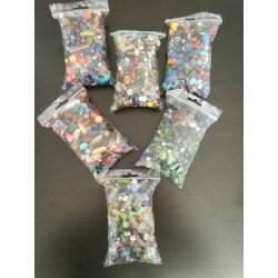 Multimix of phantastic Beads in various colours, shapes, sizes and materials, about 450 gr, Enjoy Beading!