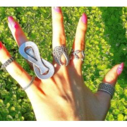 Crazy Super Deal! 5 pieces of random mixed handmade rings ethno, gothic, biker, romantic styles