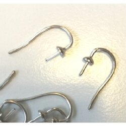 Ear Hook setting for Crystal Pearls - Stud ø 1 mm