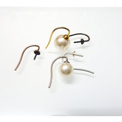 Ear Hook setting for Crystal Pearls - Stud ø 1 mm