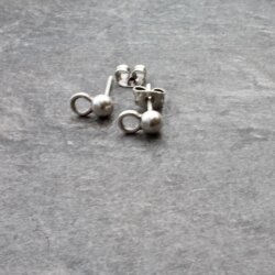 5 Pairs Earring Findings, Ear Posts with Loop, 9x5 mm