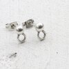 5 Pairs Earring Findings, Ear Posts with Loop, 9x5 mm