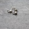 5 Pairs Earring Findings, Ear Posts with Loop, 9x5 mm