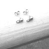 5 Pairs Earring Findings, Ear Posts with Loop, 9x5 mm