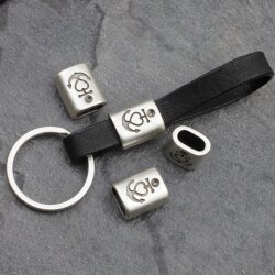 5 Faith Love Hope Slider Beads for Bracelet, Keychain Slider Beads Antique Silver