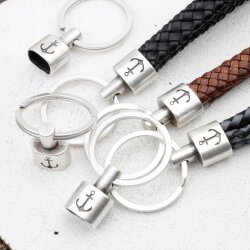 1 End cap with engraving Anchor Keychain Findings 23x15...