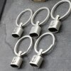 1 End cap with engraving Anchor Keychain Findings 23x15 mm (Ø 8x12 mm) Antique Silver