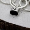 1 End cap with engraving Anchor Keychain Findings 23x15 mm (Ø 8x12 mm) Antique Silver