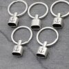 1 End cap with engraving Anchor Keychain Findings 23x15 mm (Ø 8x12 mm) Antique Silver