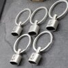 1 End cap with engraving Anchor Keychain Findings 23x15 mm (Ø 8x12 mm) Antique Silver