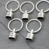 1 End cap with engraving Anchor Keychain Findings 23x15 mm (Ø 8x12 mm) Antique Silver