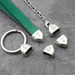 10 End cap with engraving Anchor for Keychain, Bracelet,...