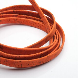 0,5 m Coral Red Cork Cord 10 mm