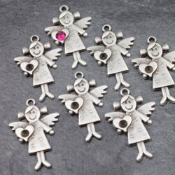 10 Cute angel charms, Guardian Angel Connector for macrame bracelet, guardian angel 33x22 mm (Ø 1,2 mm)