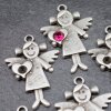 10 Cute angel charms, Guardian Angel Connector for macrame bracelet, guardian angel 33x22 mm (Ø 1,2 mm)