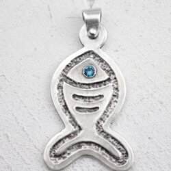 Pendant Fish, Maritime, 32x70 mm with 4 mm Crystal...