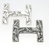 Belt Buckle H, Antique Silver