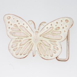 Belt Buckle Butterfly with ornaments, 8,0x5,5 cm, Rosepearl