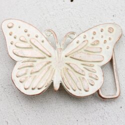 Belt Buckle Butterfly with ornaments, 8,0x5,5 cm, Rosepearl