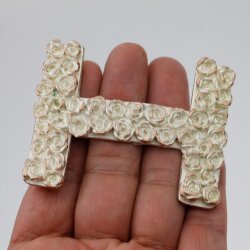 Belt Buckle H Rose Mother-of-Pearl