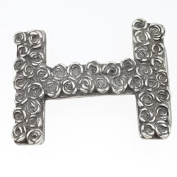 Belt Buckle H Dark Antique Silver