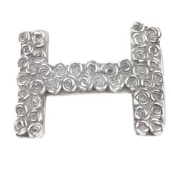 Belt Buckle H Dark Antique Silver