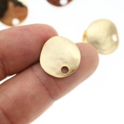 1 Paar Ohrstecker Rohlinge mit Öse Matt Gold, Ohrstecker Zubehör 17 mm