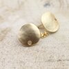 1 pair earring Findings, Ear Posts with Loop, 17 mm Matt Gold