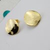 1 pair earring Findings, Ear Posts with Loop, 17 mm Gold