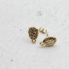 1 pair Earring Post 8 x13 mm gold