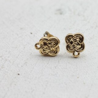 1 Paar Ohrstecker Zubehr 9 x11 mm gold