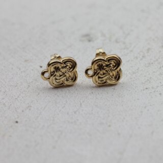 1 Paar Ohrstecker Zubehr 9 x11 mm gold
