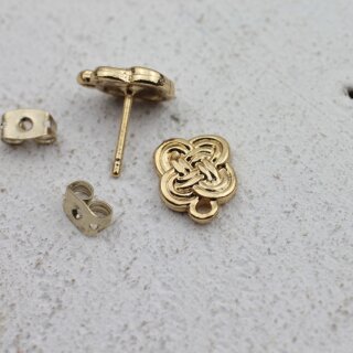 1 Paar Ohrstecker Zubehr 9 x11 mm gold