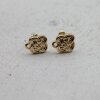 1 pair Earring Post 8 x10 mm gold