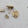 1 Paar Ohrstecker Zubehör 9 x11 mm gold