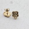 1 pair Earring Post 8 x10 mm gold